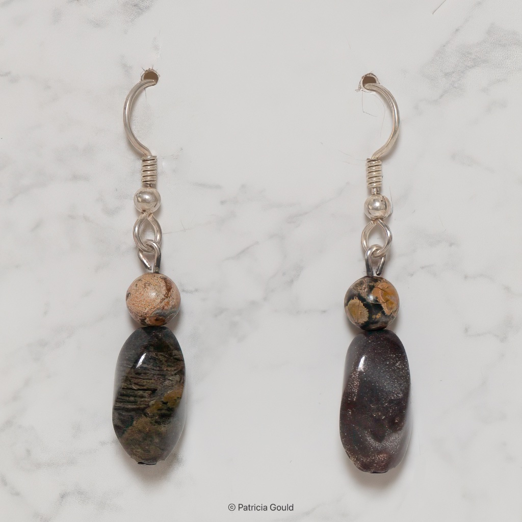 New - Ea21 - Handmade Earrings - Picasso Jasper, One Of A Kind